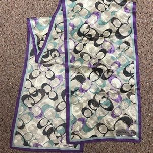 Coach logo silk rectangle scarf 59” x 10.5”